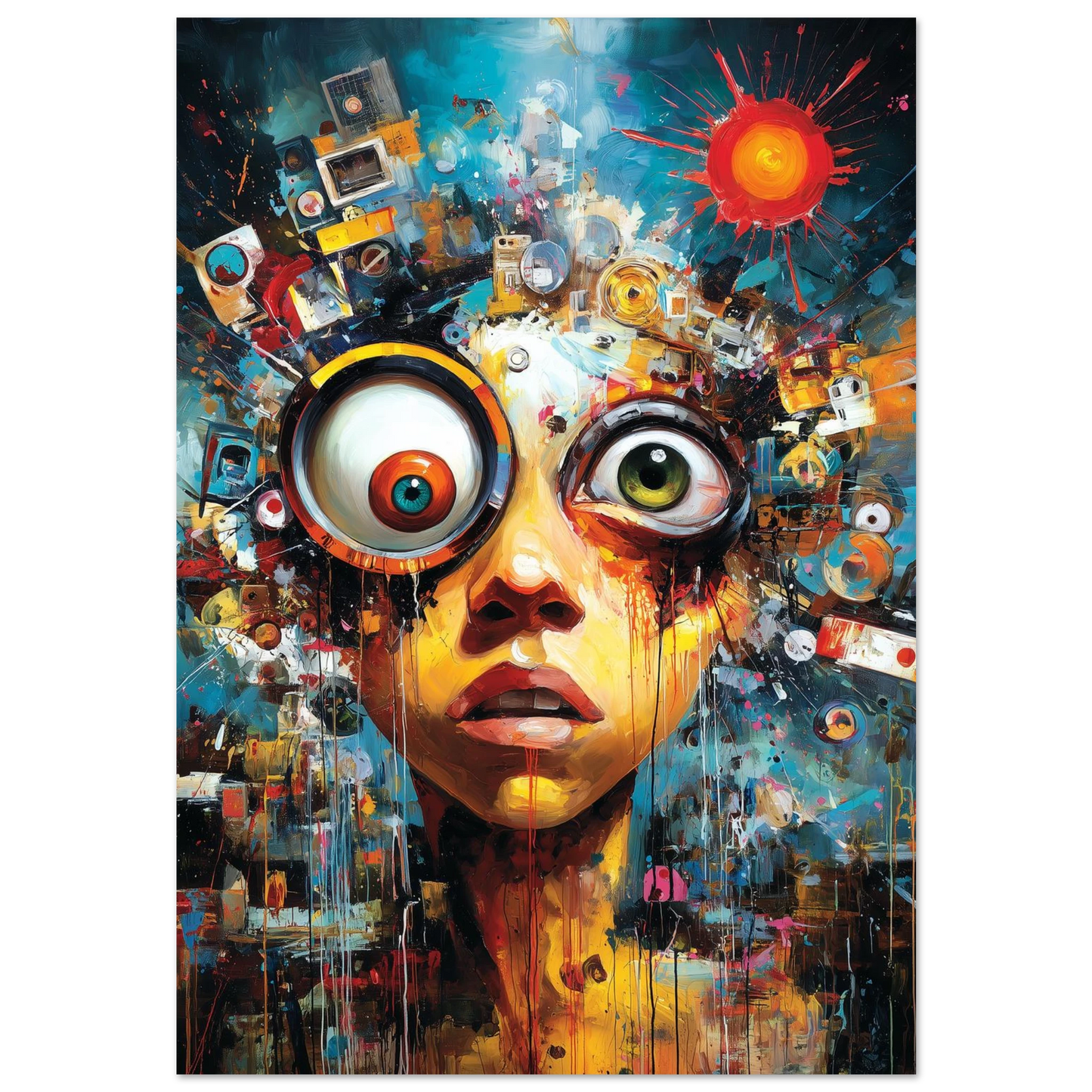 Regard Éclaté en Couleurs — tableau aluminium — art mural STNCL