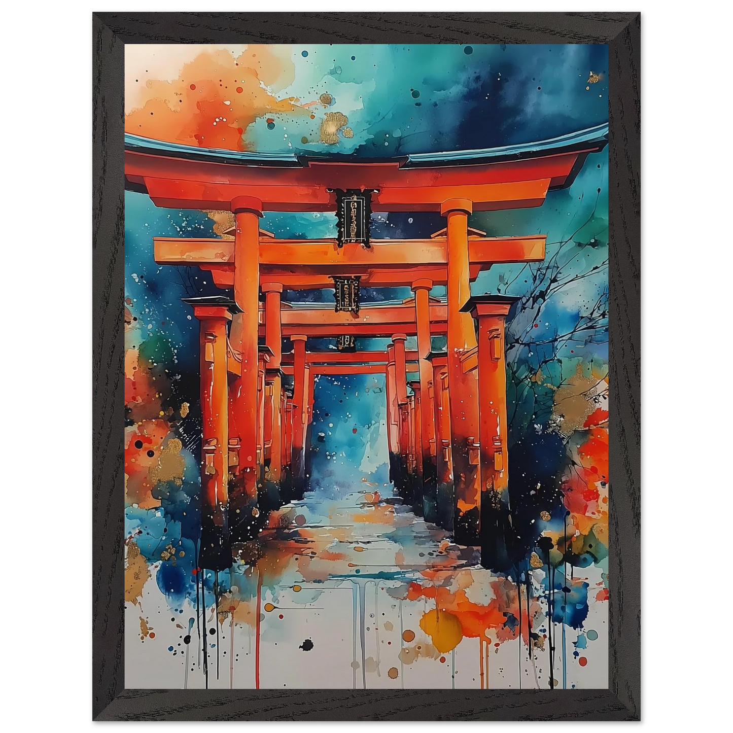 Le Sentier des Mille Portes — tableau encadré bois — vue 4 — art mural STNCL