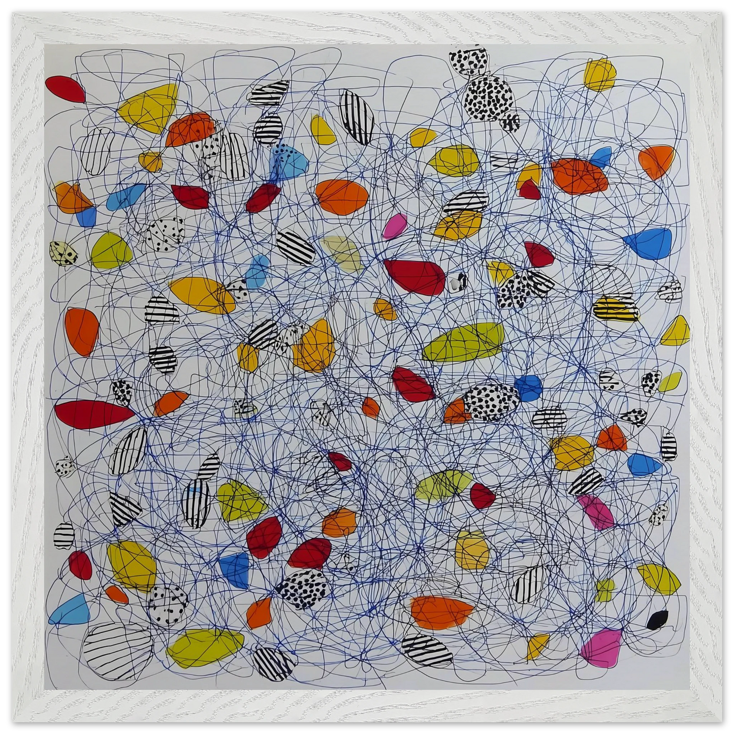Pelote et Galets — tableau encadré bois — vue 9 — art mural STNCL