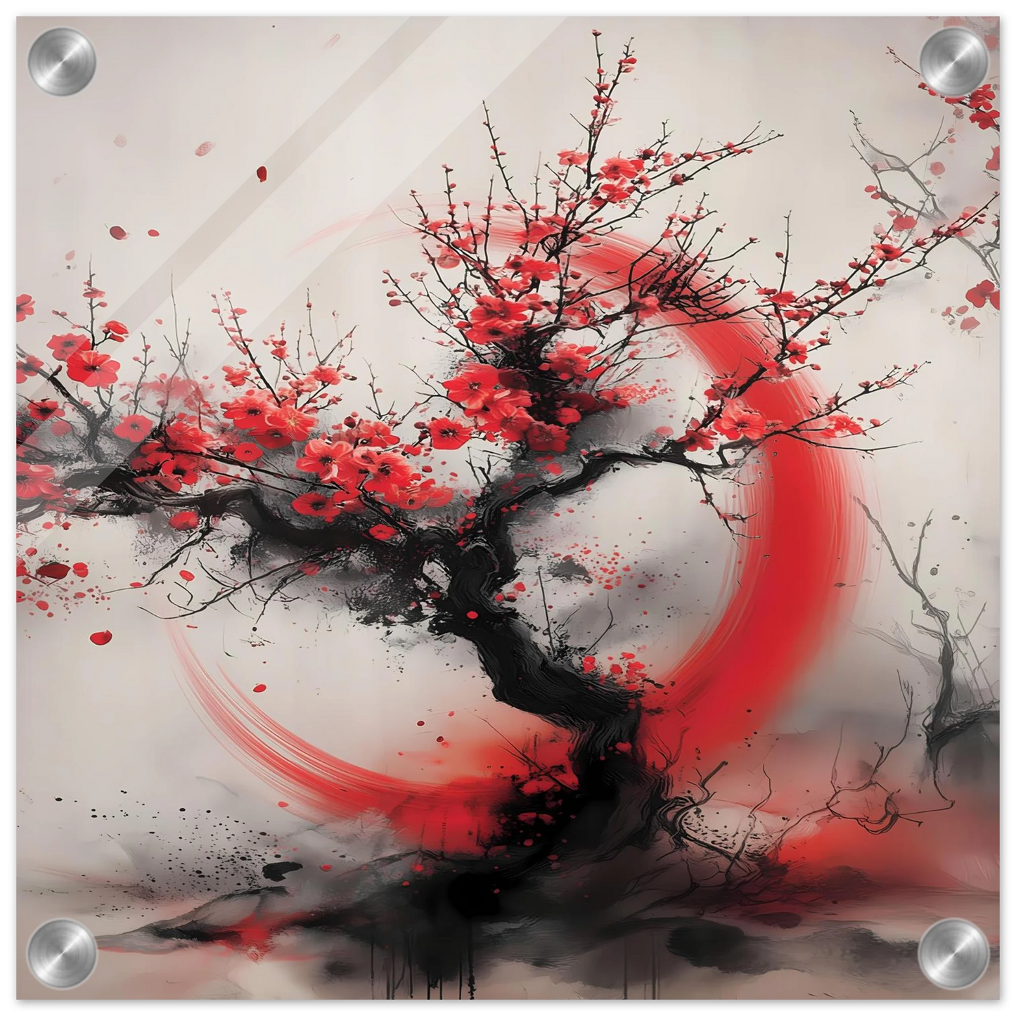 Enso et Prunier — tableau plexiglas — vue 3 — art mural STNCL