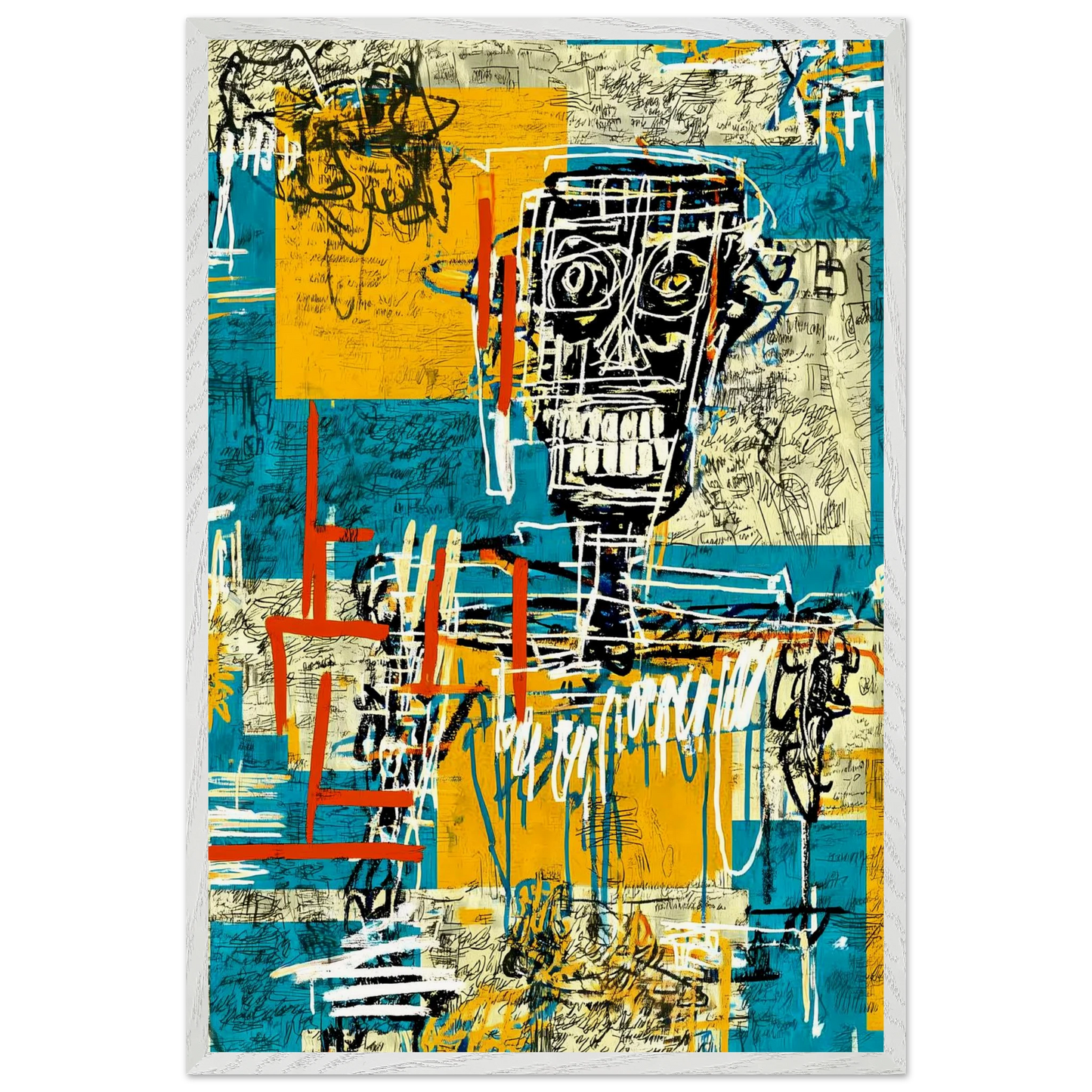 Visage Griffé — tableau encadré bois — vue 7 — art mural STNCL