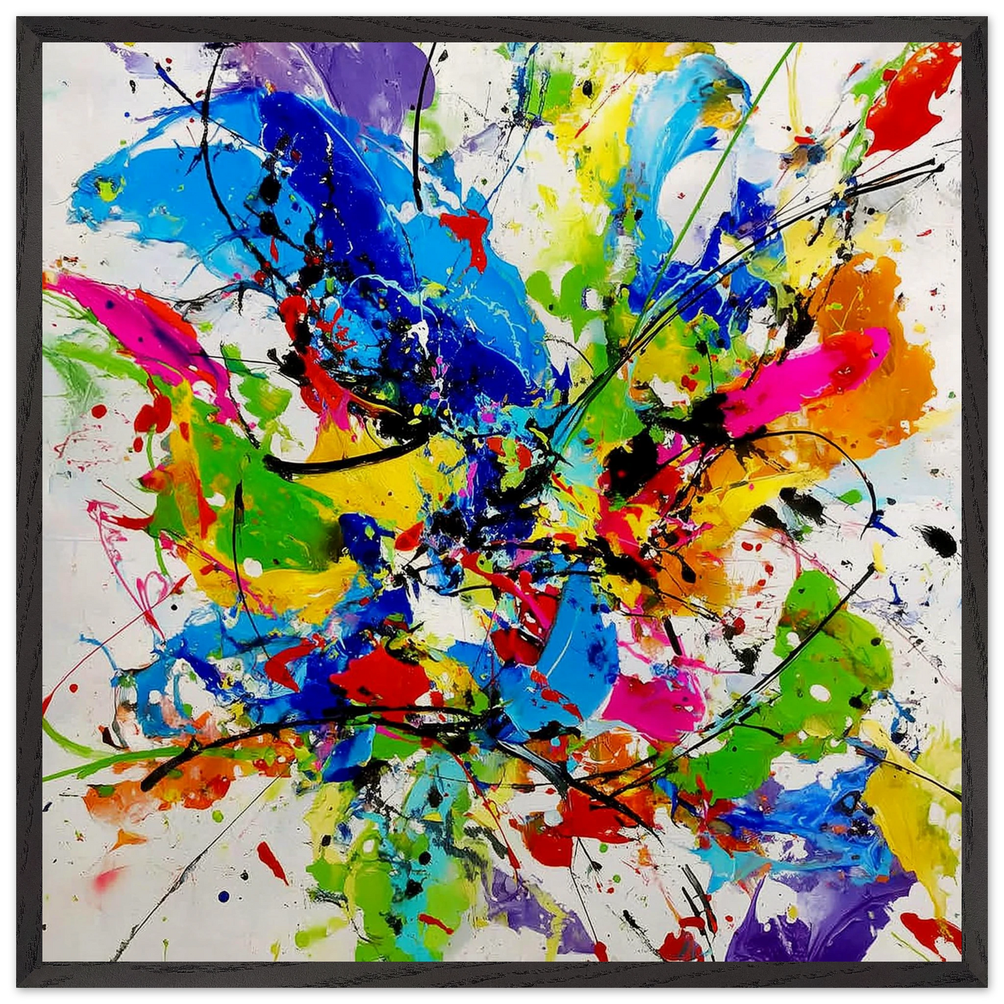 Éclat de Couleurs Pures — tableau encadré bois — art mural STNCL