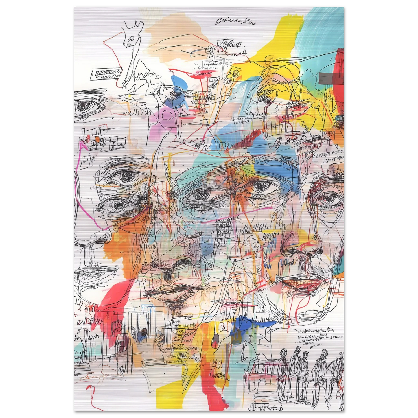 Carnet de Visages — tableau aluminium — vue 3 — art mural STNCL