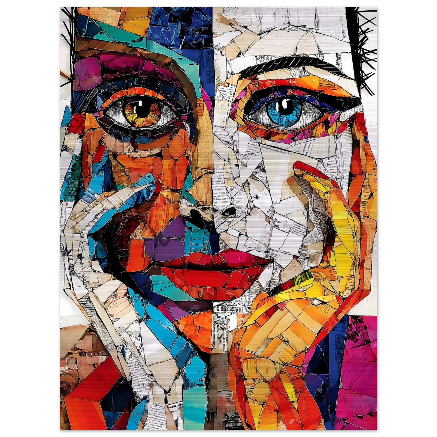 Visages Déchirés — tableau aluminium — vue 5 — art mural STNCL