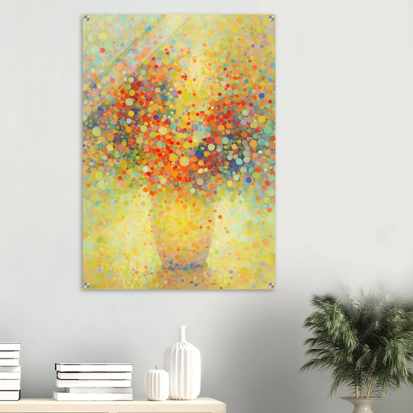 Floraison Pointilliste — tableau plexiglas — vue 6 — art mural STNCL