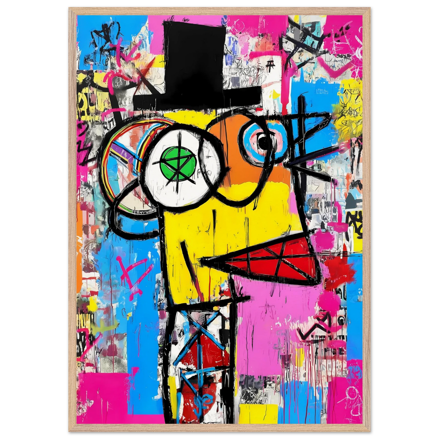 L'Homme au Chapeau Noir — tableau encadré bois — vue 6 — art mural STNCL