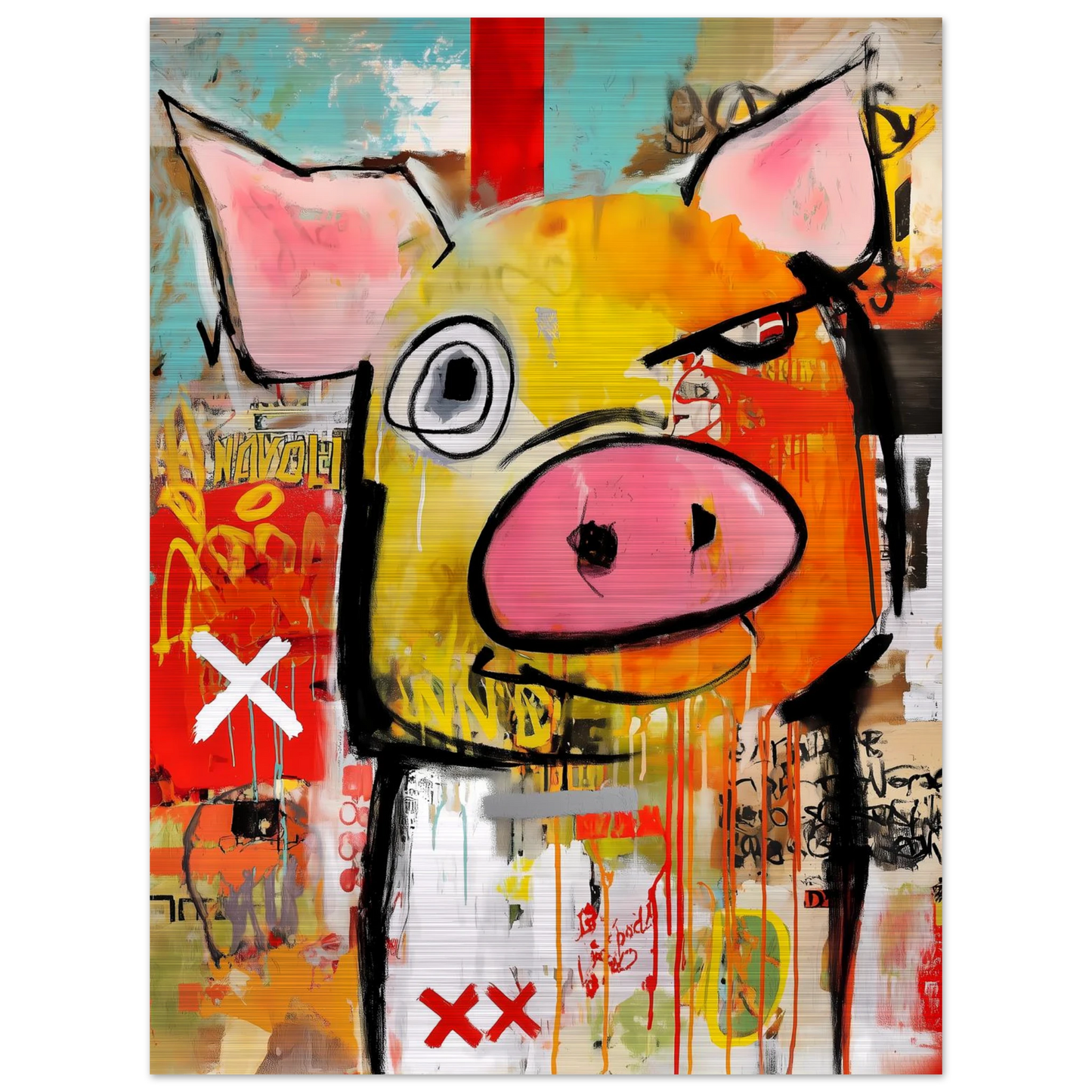 Le Cochon Bougon — tableau aluminium — vue 2 — art mural STNCL
