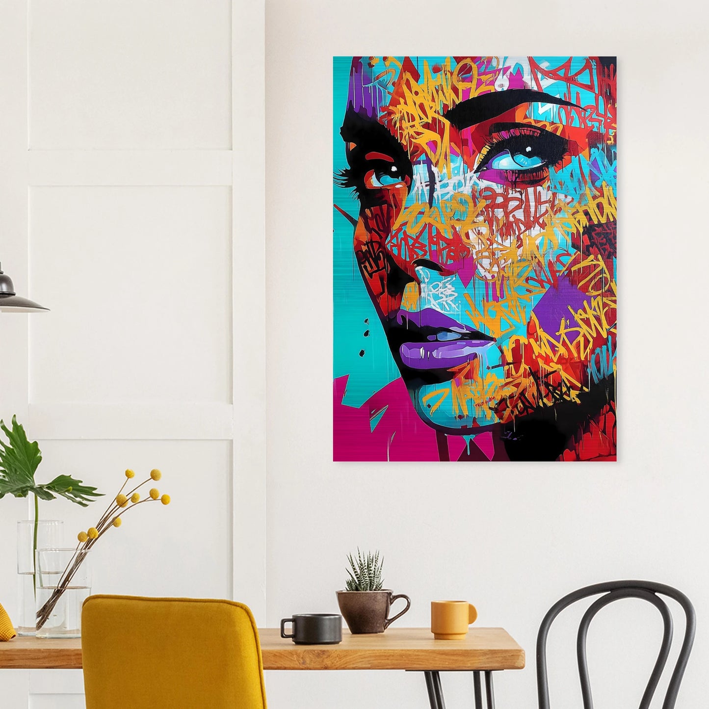 Lettres sur le Visage — tableau aluminium — vue 8 — art mural STNCL