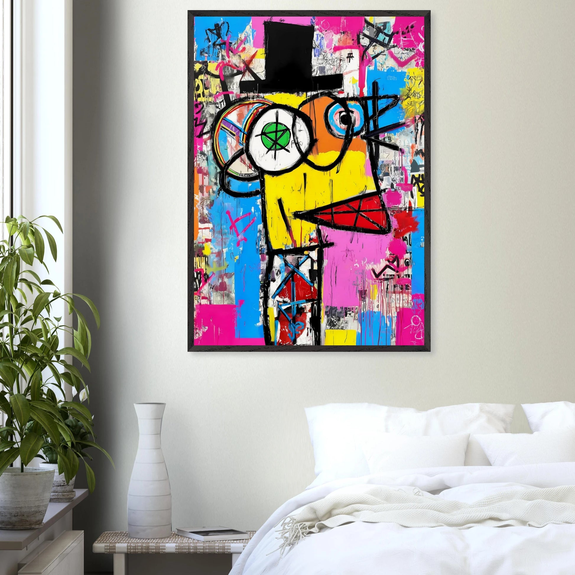 L'Homme au Chapeau Noir — tableau encadré bois — vue 17 — art mural STNCL