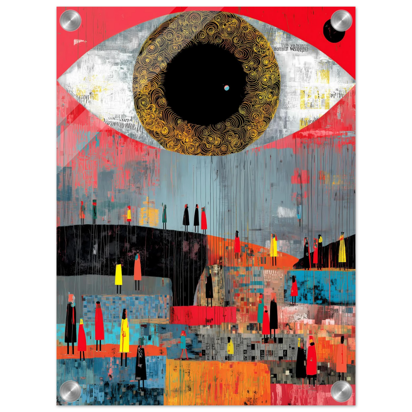 L'Oeil et la Foule — tableau plexiglas — vue 3 — art mural STNCL