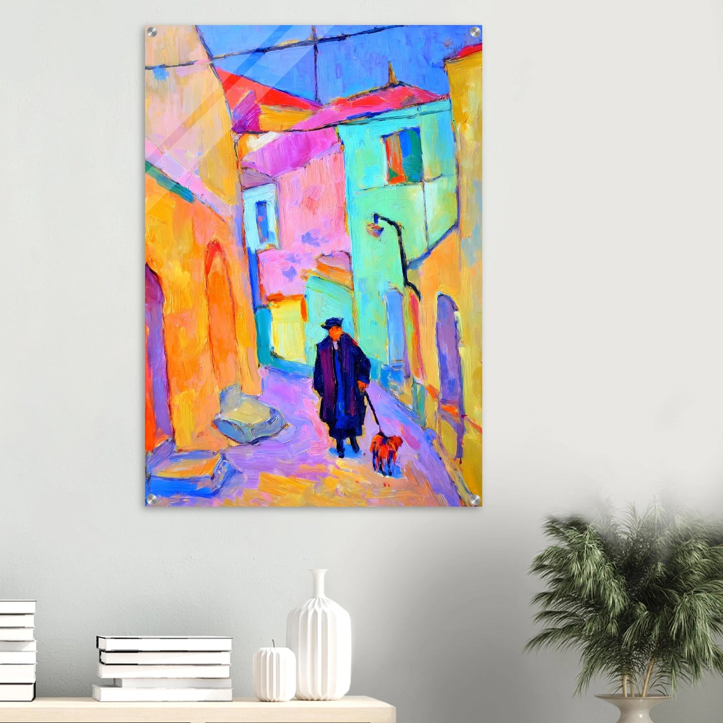 Le Promeneur en Bleu — tableau plexiglas — vue 6 — art mural STNCL