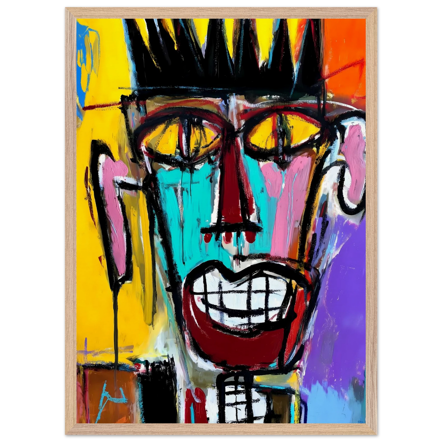 Sourire Carnassier — tableau encadré bois — vue 13 — art mural STNCL
