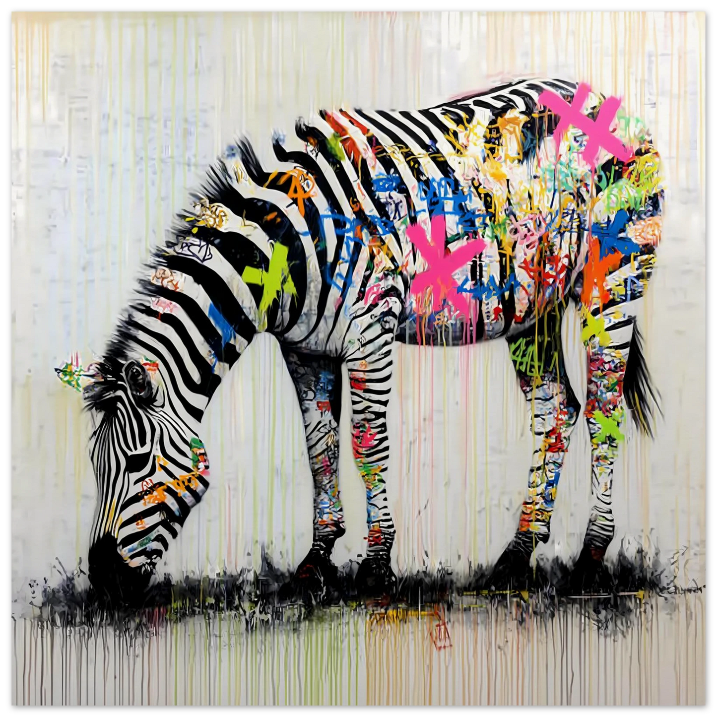 Zèbre Taggé — affiche d'art — art mural STNCL