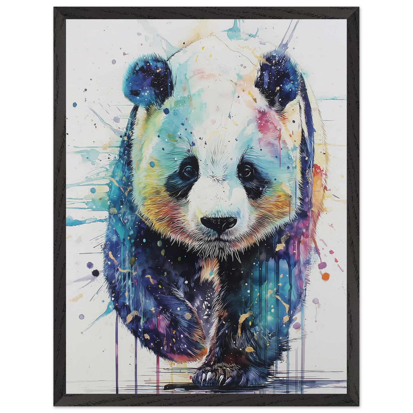 Panda Constellé — tableau encadré bois — vue 15 — art mural STNCL