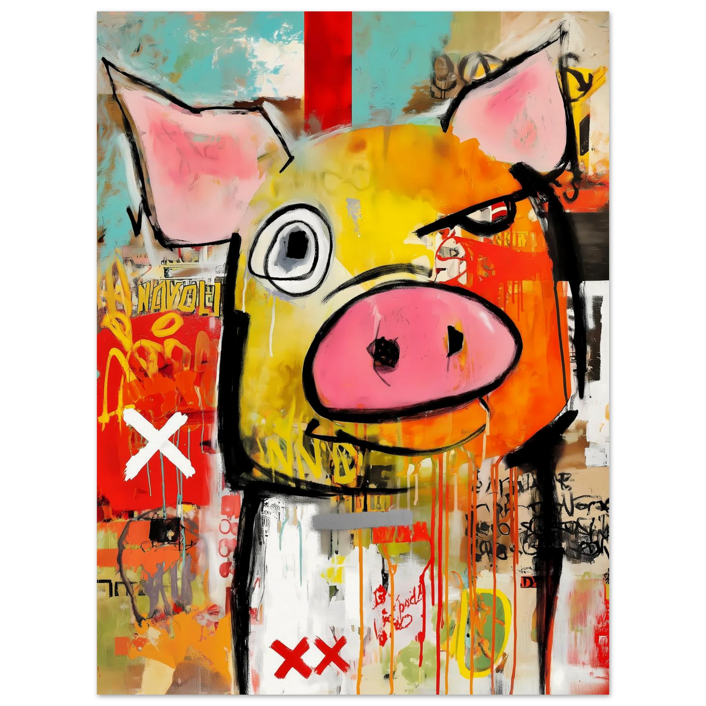 Le Cochon Bougon — affiche d'art — vue 3 — art mural STNCL