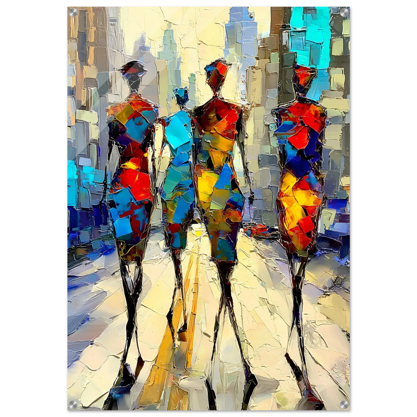 Silhouettes en Mosaïque — tableau plexiglas — art mural STNCL