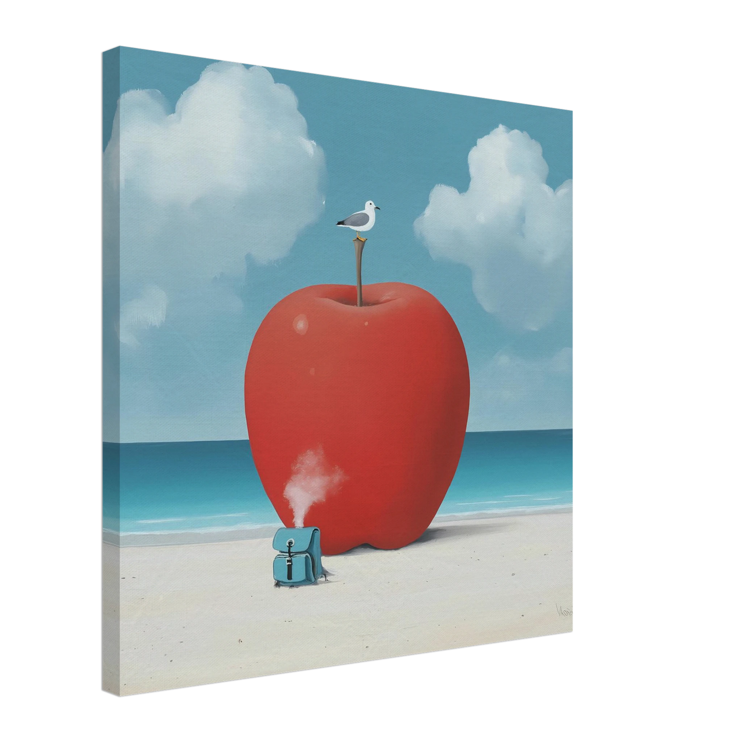 Pomme sur la Plage — tableau sur toile — art mural STNCL