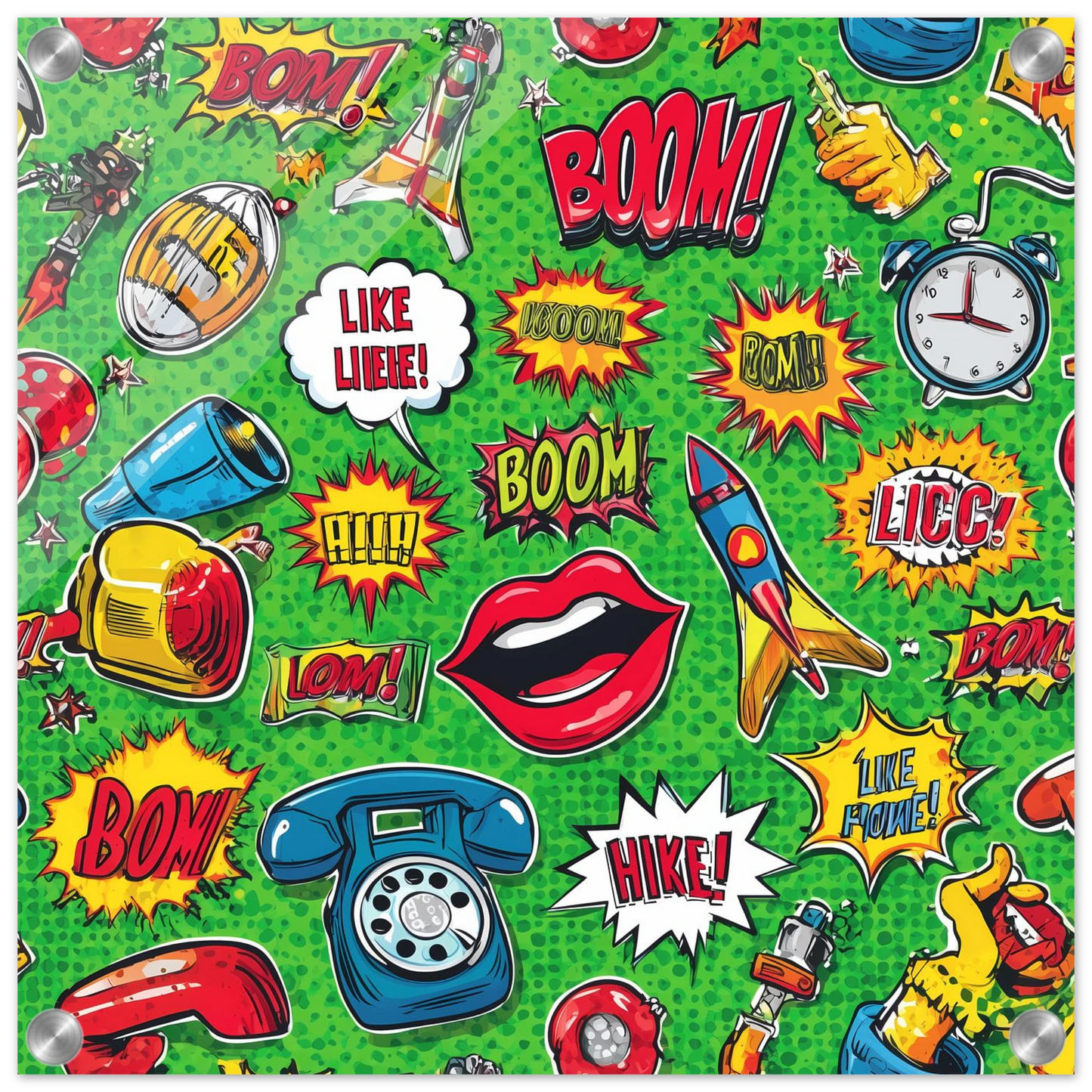 Explosion Pop — tableau plexiglas — vue 4 — art mural STNCL