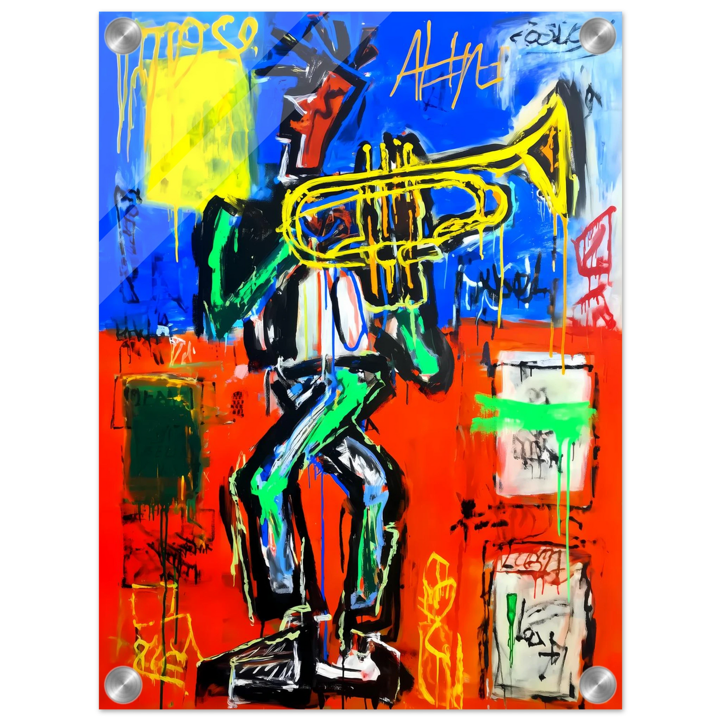 Le Trompettiste — tableau plexiglas — vue 3 — art mural STNCL