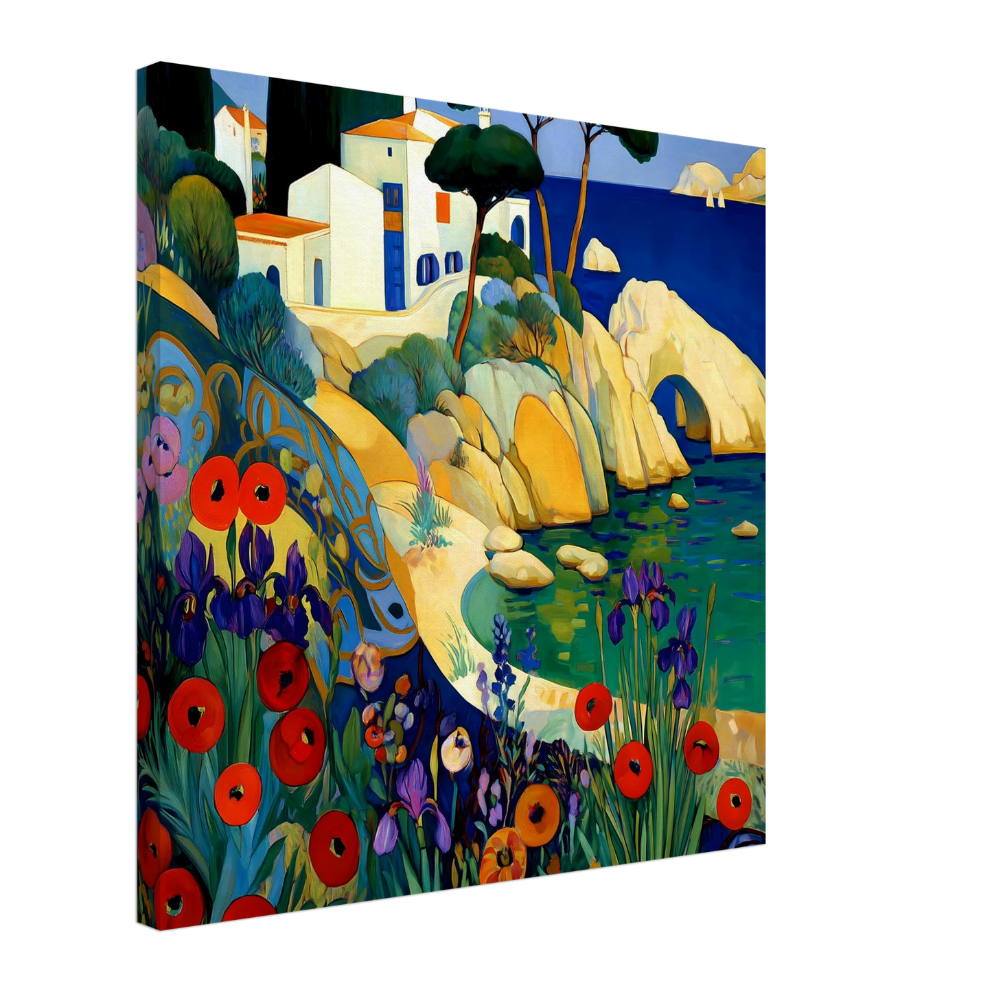 La Crique aux Coquelicots — tableau sur toile — art mural STNCL