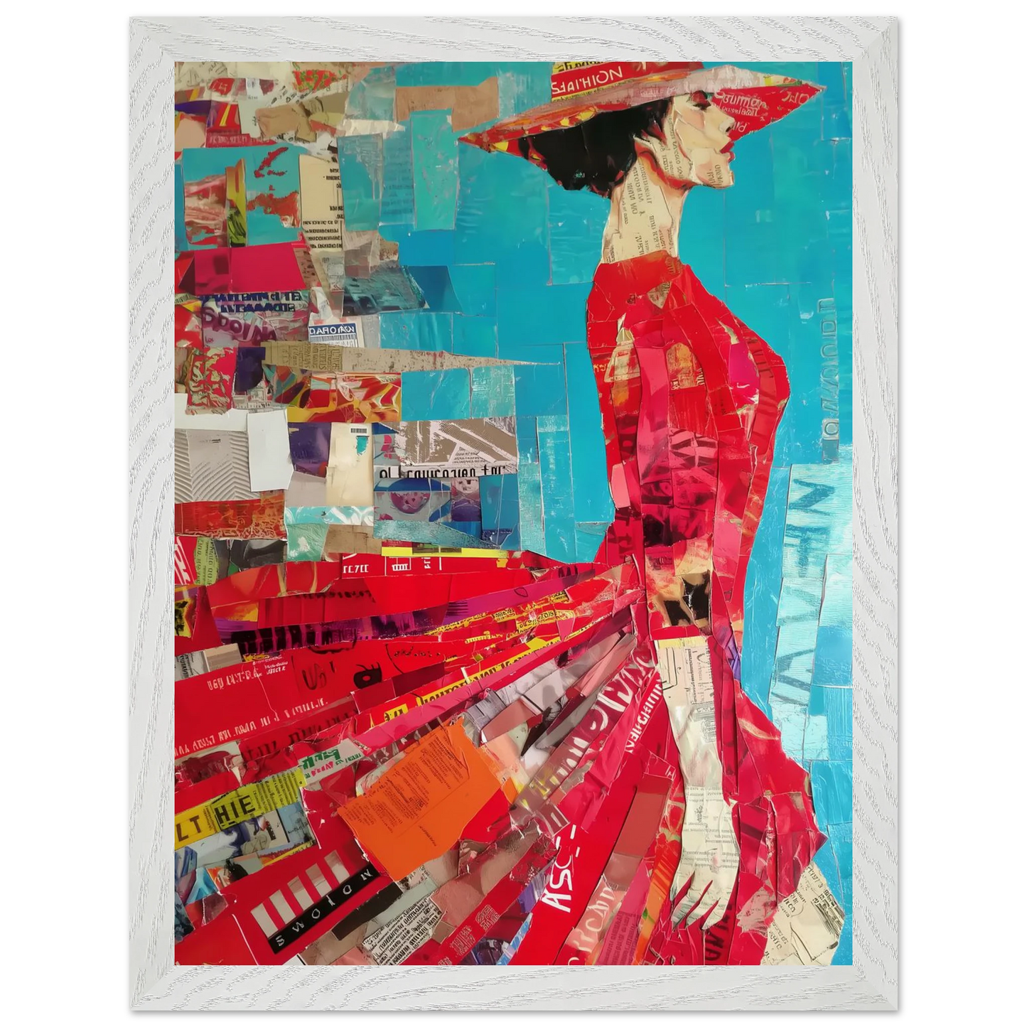La Robe Rouge — tableau encadré bois — vue 9 — art mural STNCL