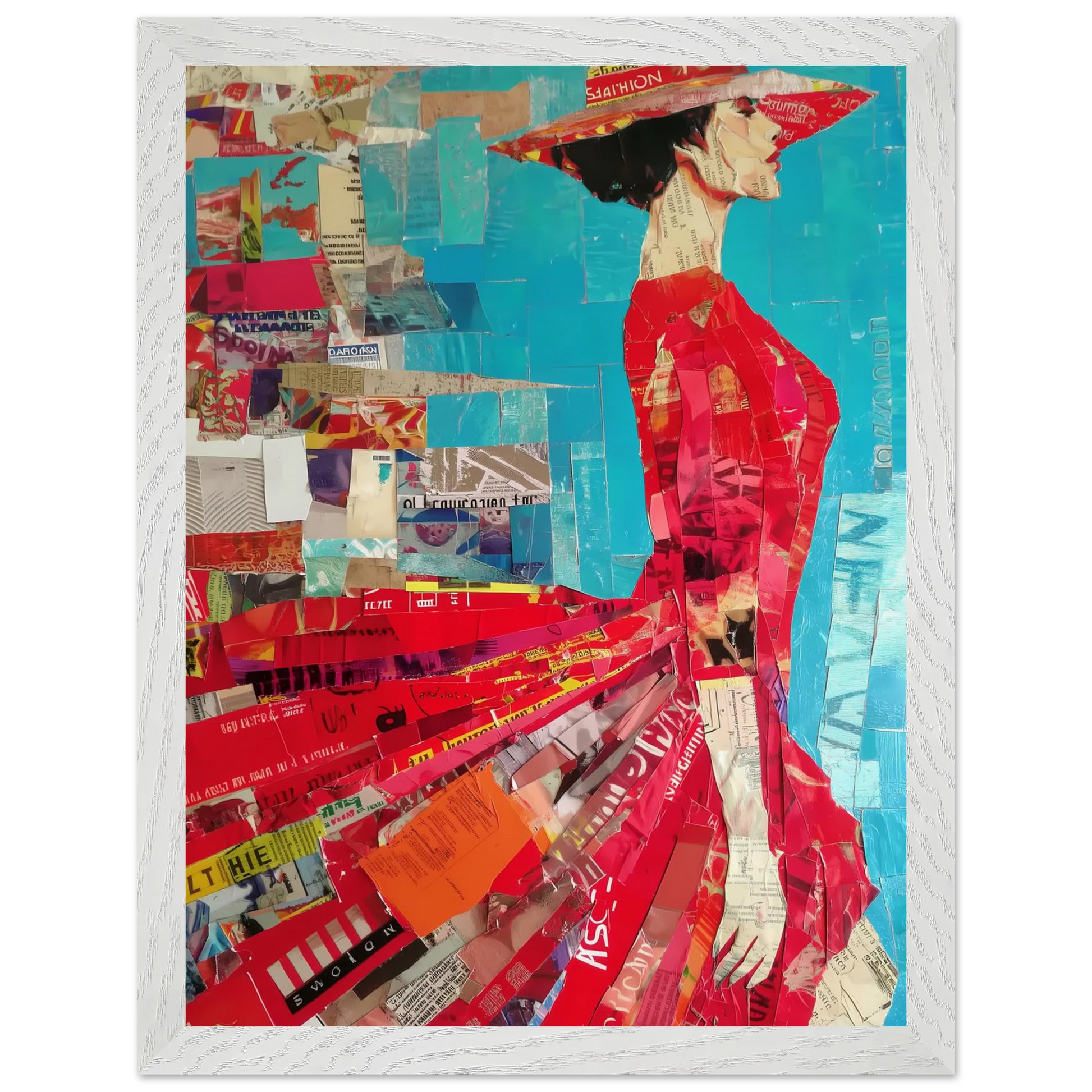 La Robe Rouge — tableau encadré bois — vue 9 — art mural STNCL