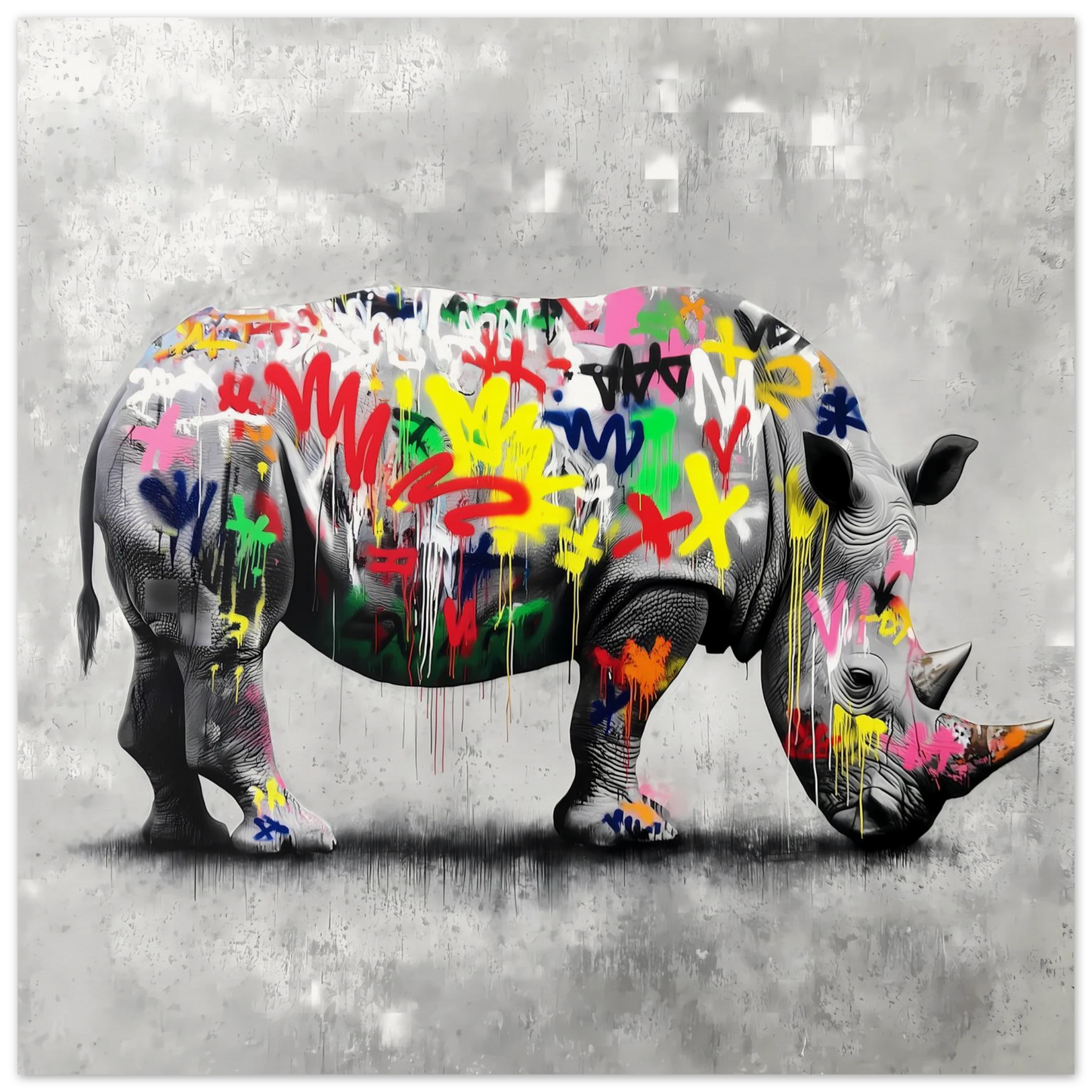 Rhinocéros Bombé — affiche d'art — art mural STNCL