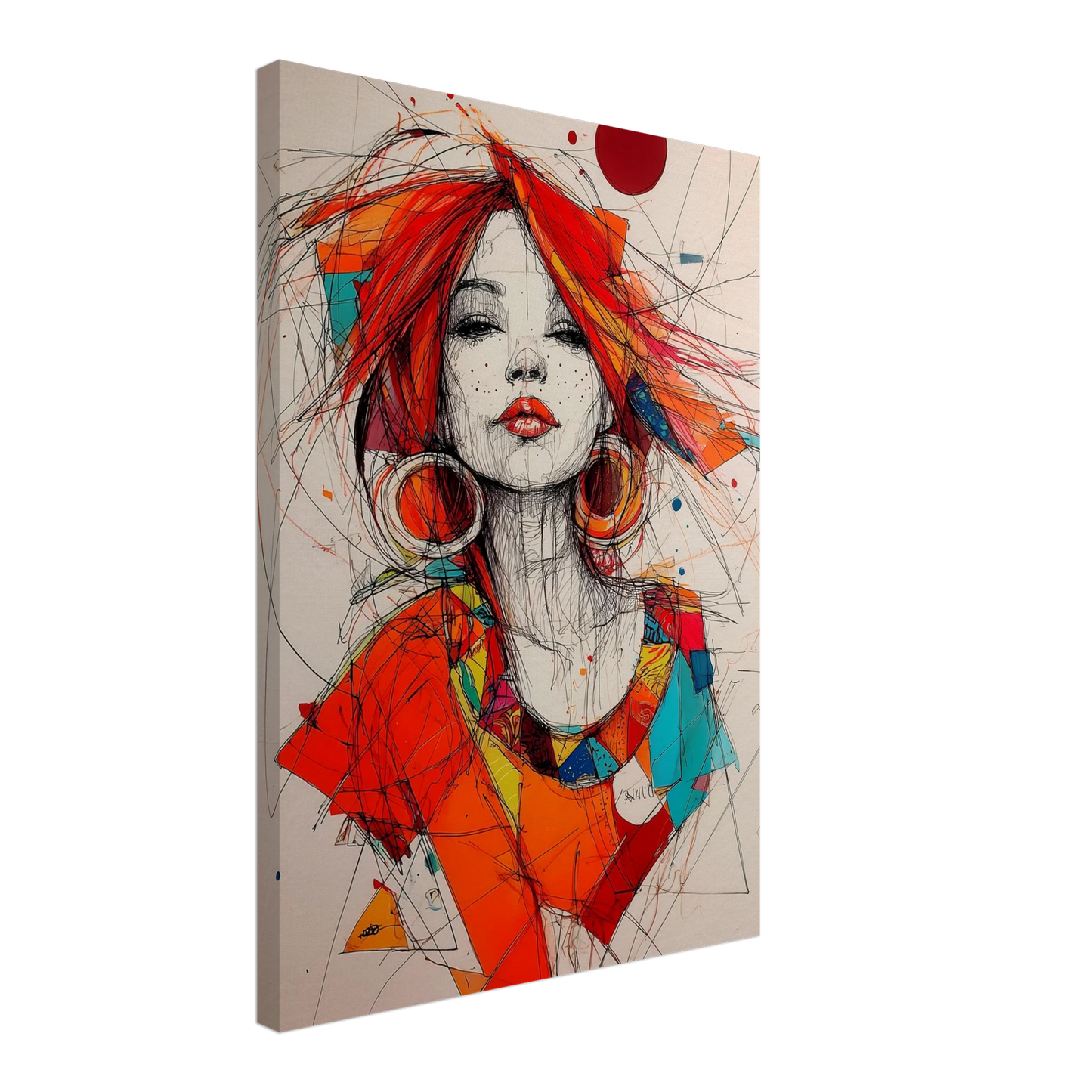 Créoles et Crayon — tableau sur toile — vue 3 — art mural STNCL