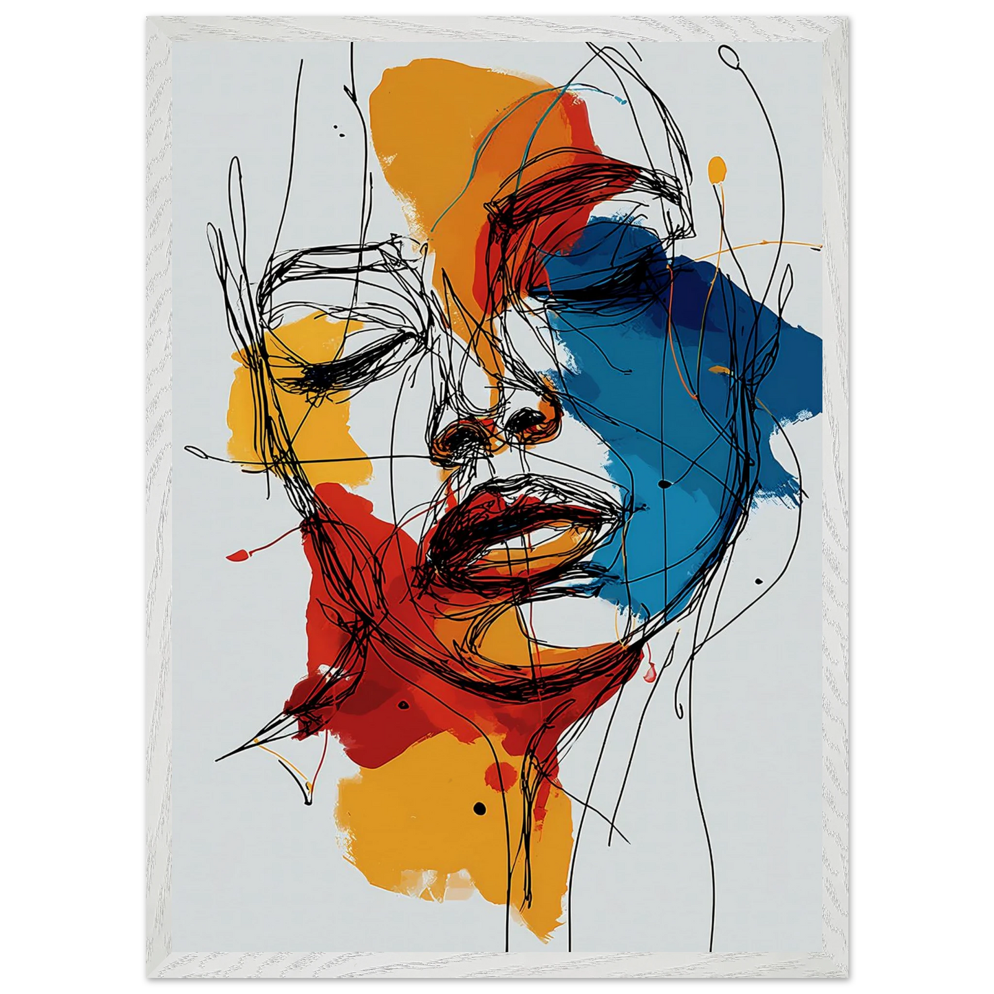 Visage en Filigrane — tableau encadré bois — vue 11 — art mural STNCL