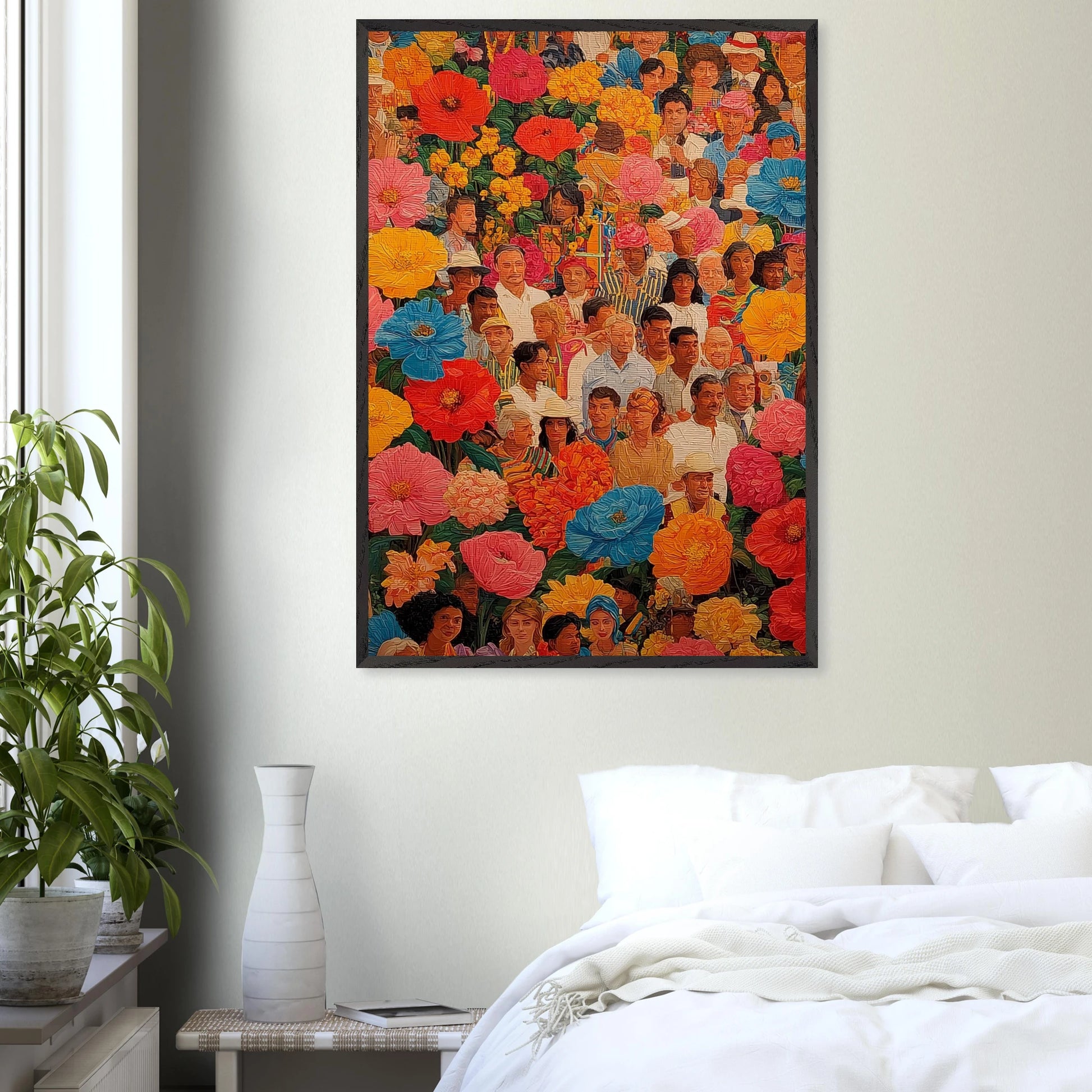 Jardin des Visages — tableau encadré bois — vue 17 — art mural STNCL