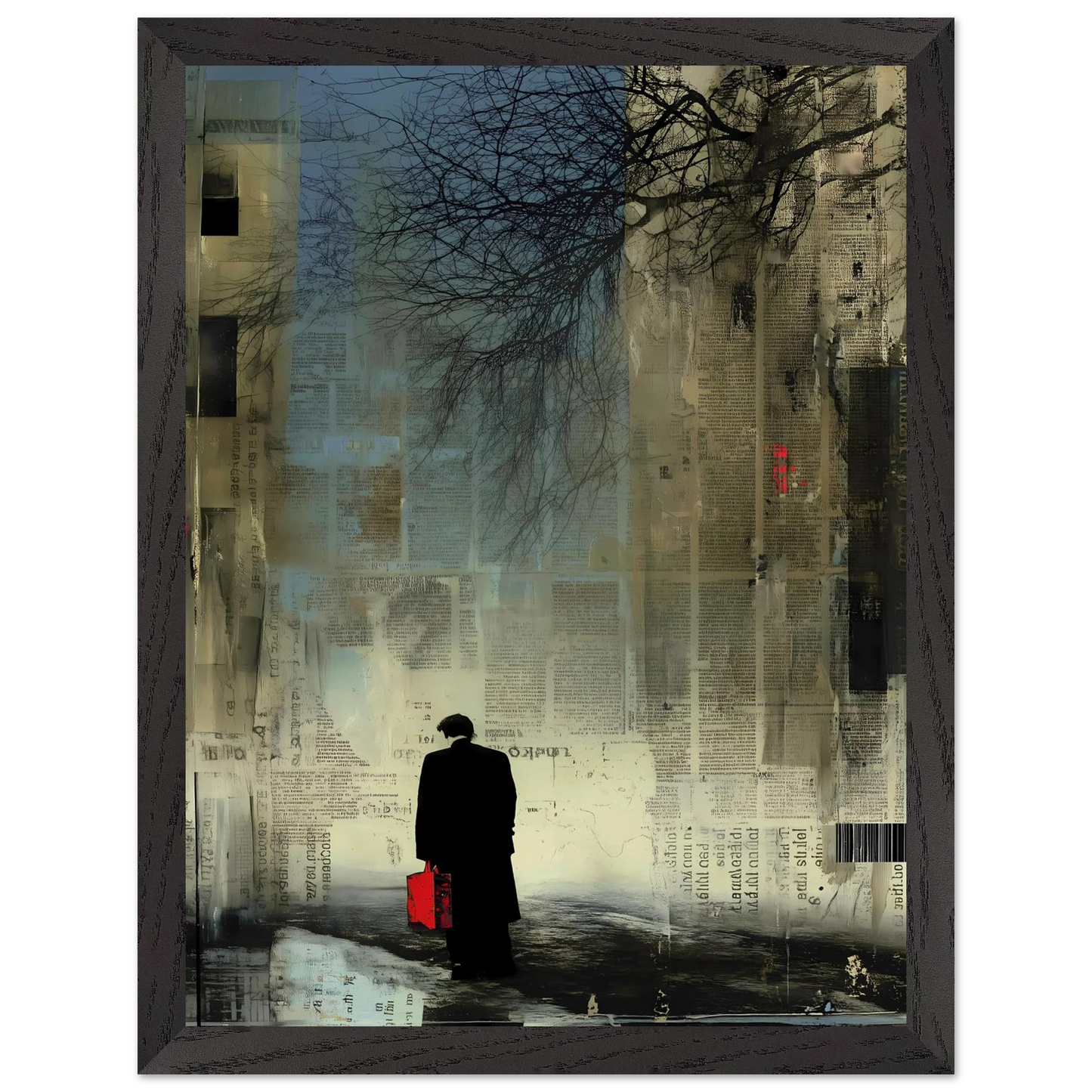 La Valise Rouge — tableau encadré bois — vue 4 — art mural STNCL