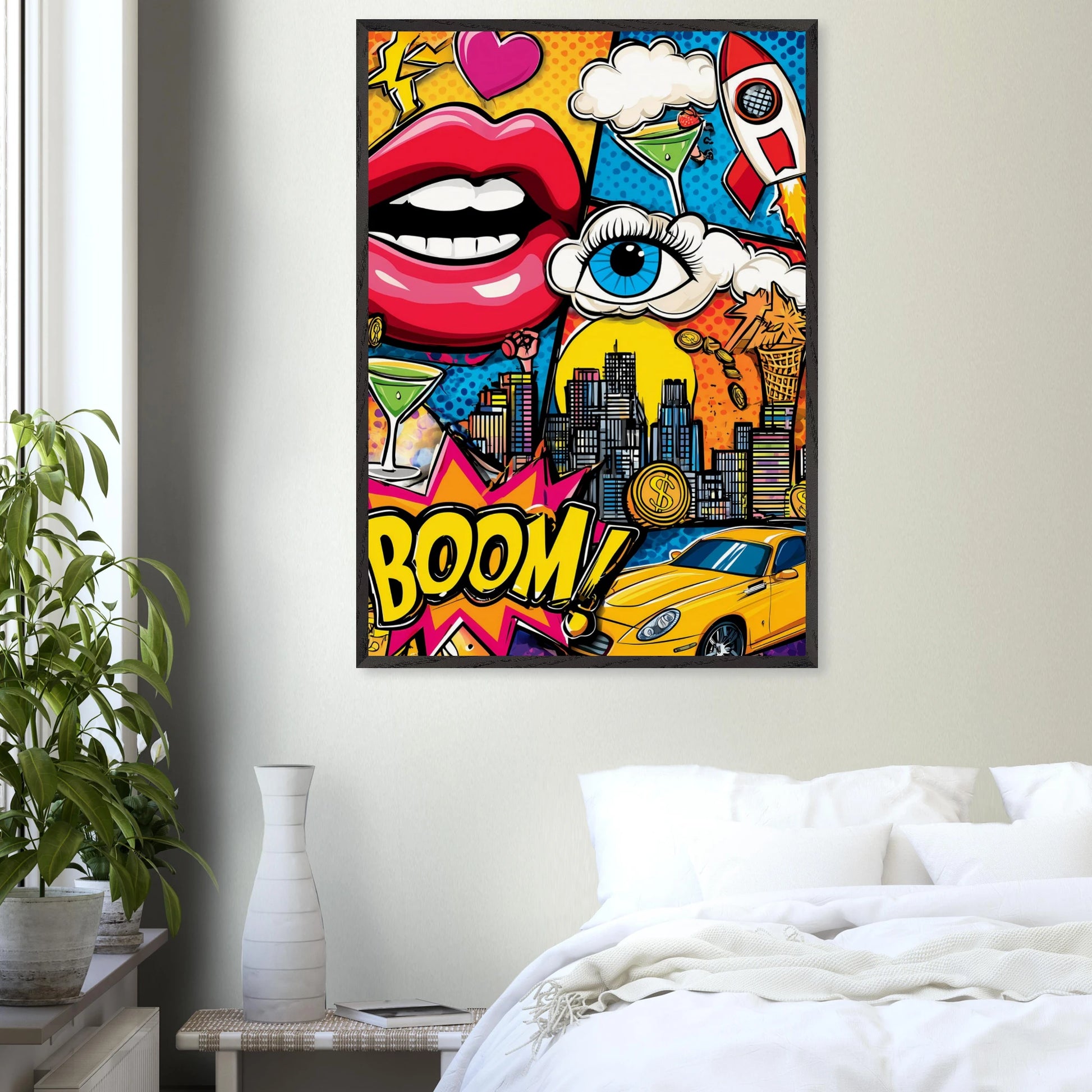 BOOM Pop Art — tableau encadre bois — vue 17 — art mural STNCL