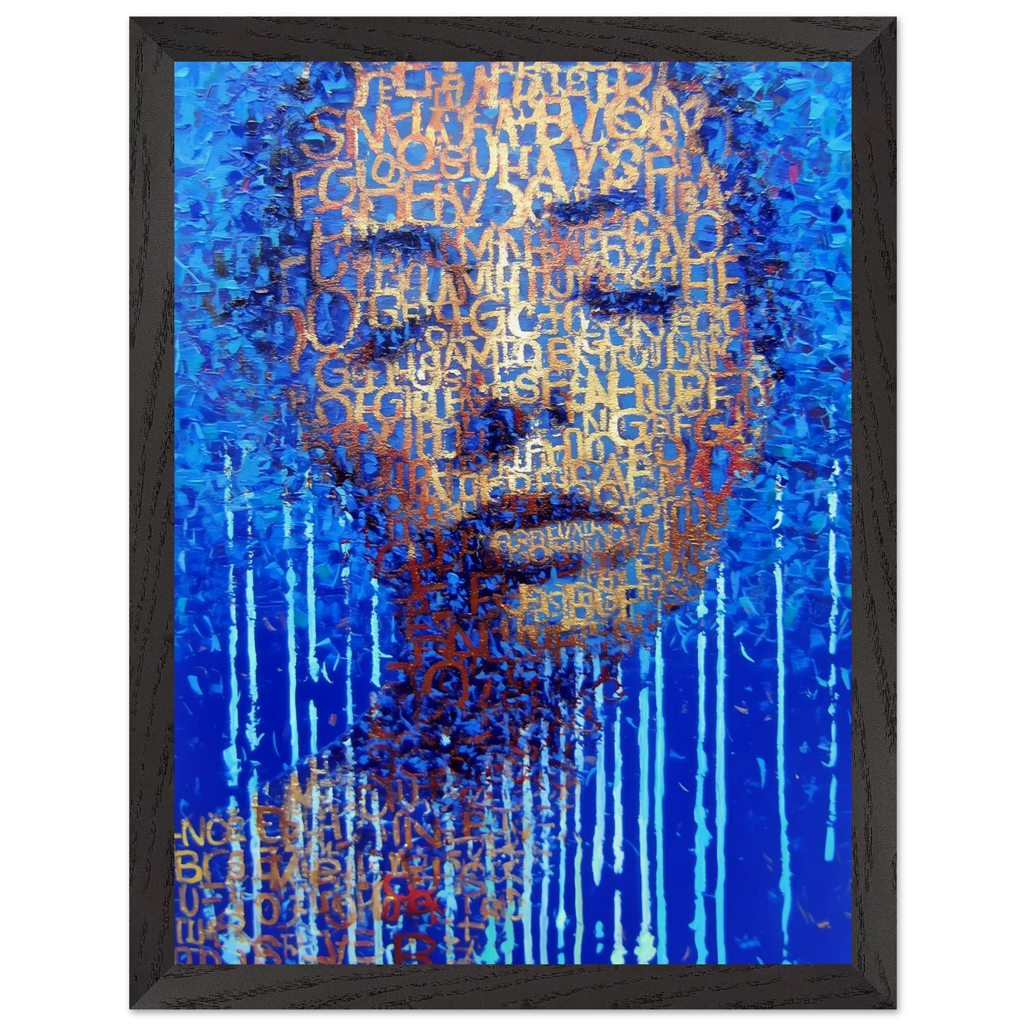 Visage de Lettres — tableau encadre bois — vue 4 — art mural STNCL