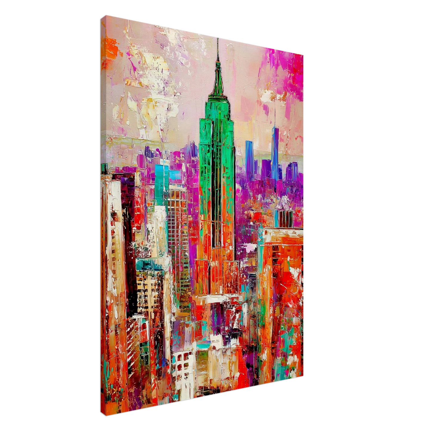 Manhattan en Feu Vert — tableau sur toile — art mural STNCL