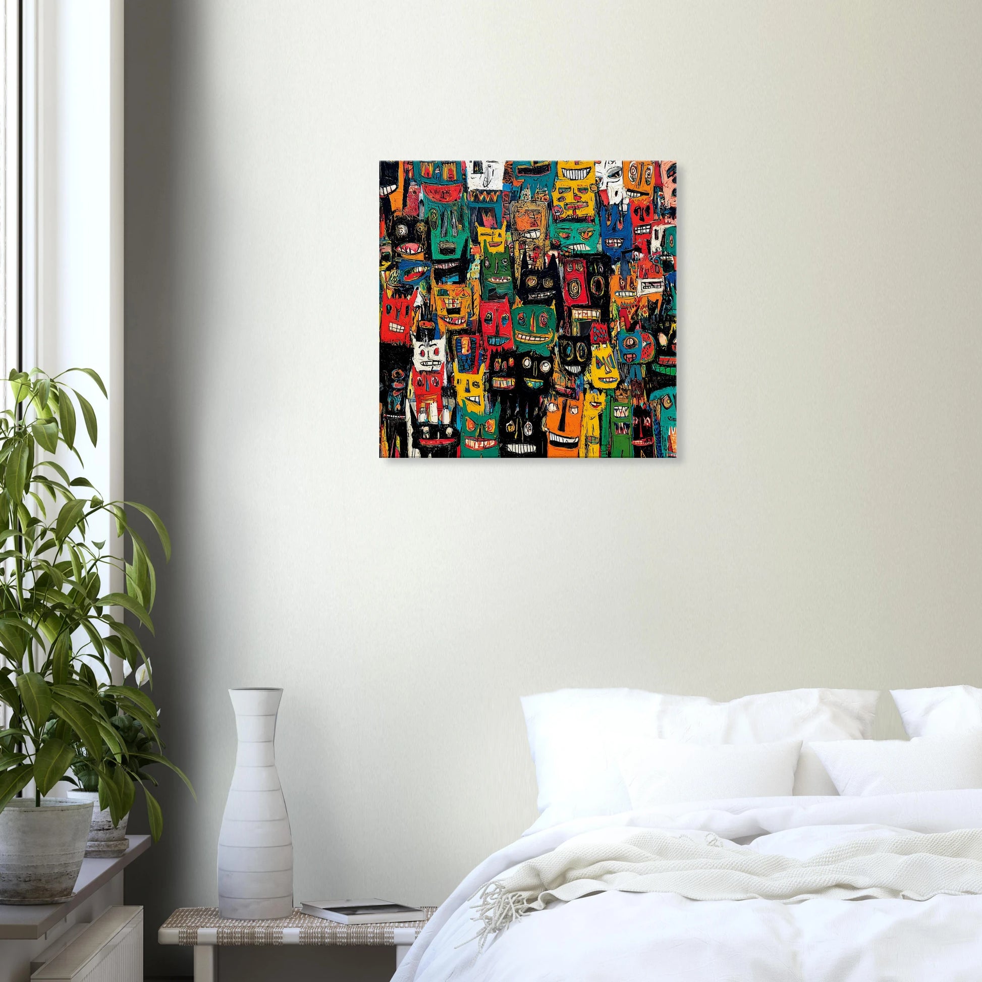 Assemblée de Masques — tableau sur toile — vue 6 — art mural STNCL