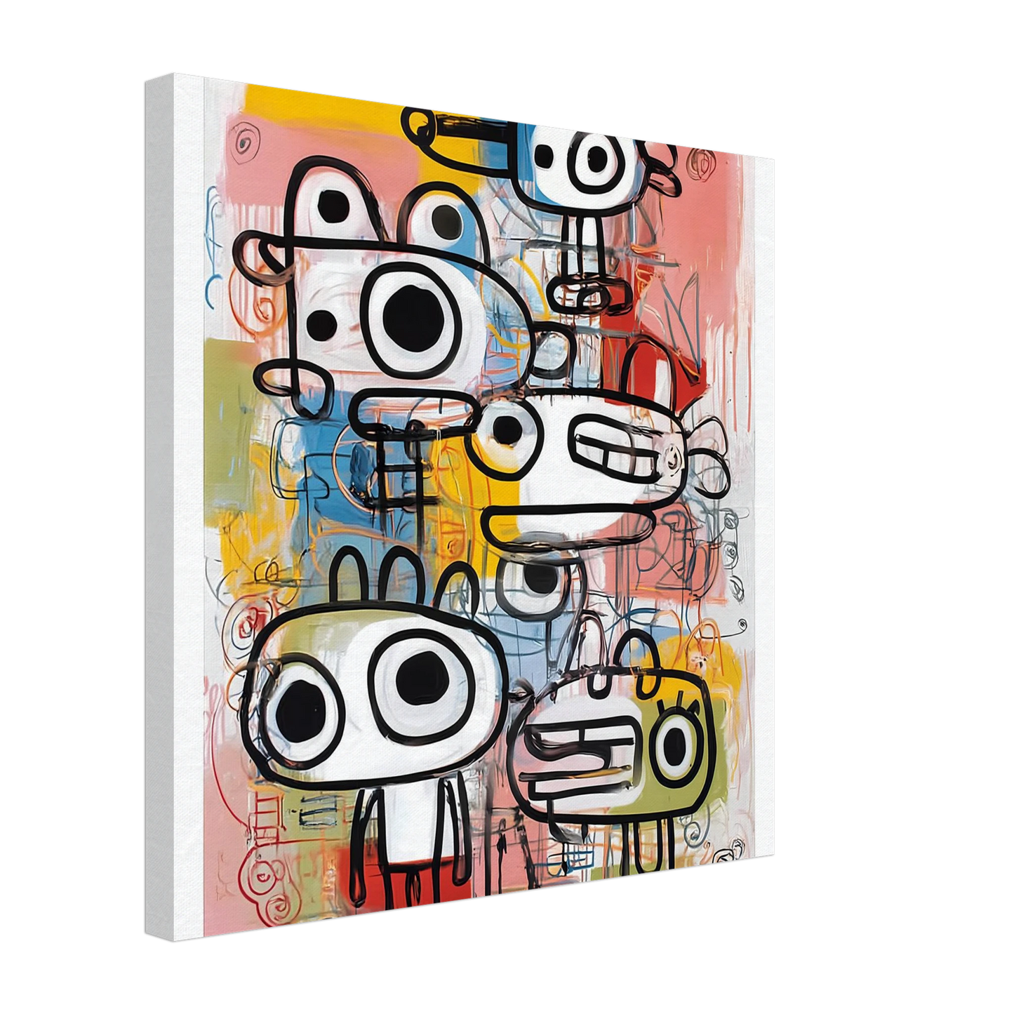 Les Cinq Curieux — tableau sur toile — vue 4 — art mural STNCL