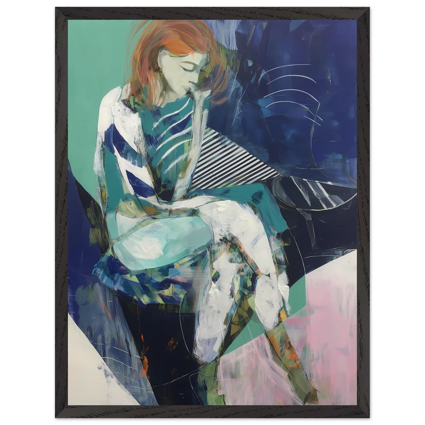 Songe au Repos — tableau encadré bois — vue 15 — art mural STNCL