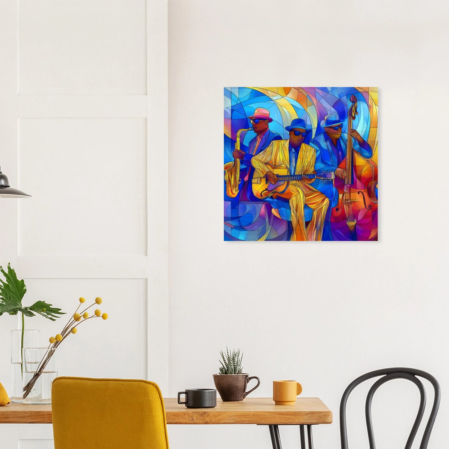 Trio de Jazz — tableau aluminium — vue 7 — art mural STNCL