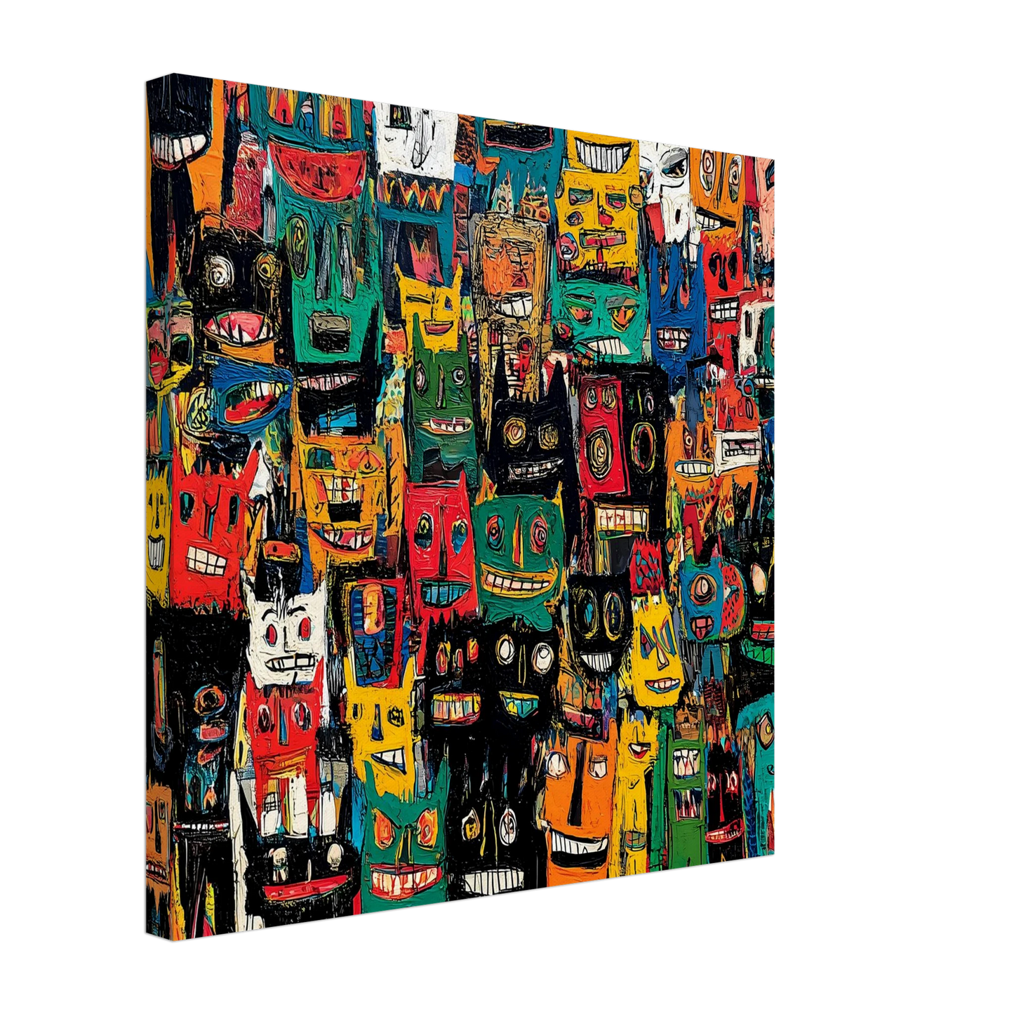 Assemblée de Masques — tableau sur toile — vue 4 — art mural STNCL
