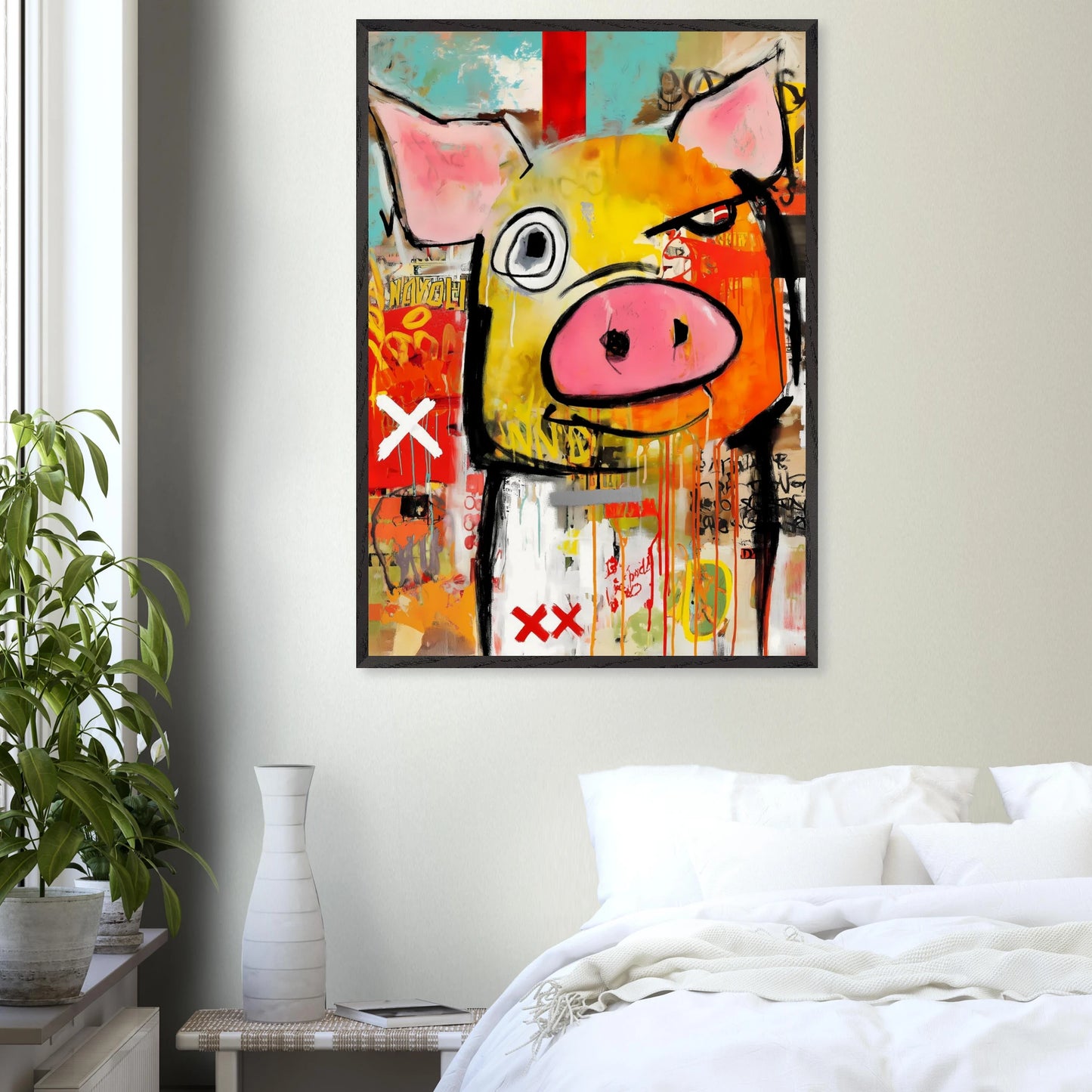 Le Cochon Bougon — tableau encadré bois — vue 17 — art mural STNCL