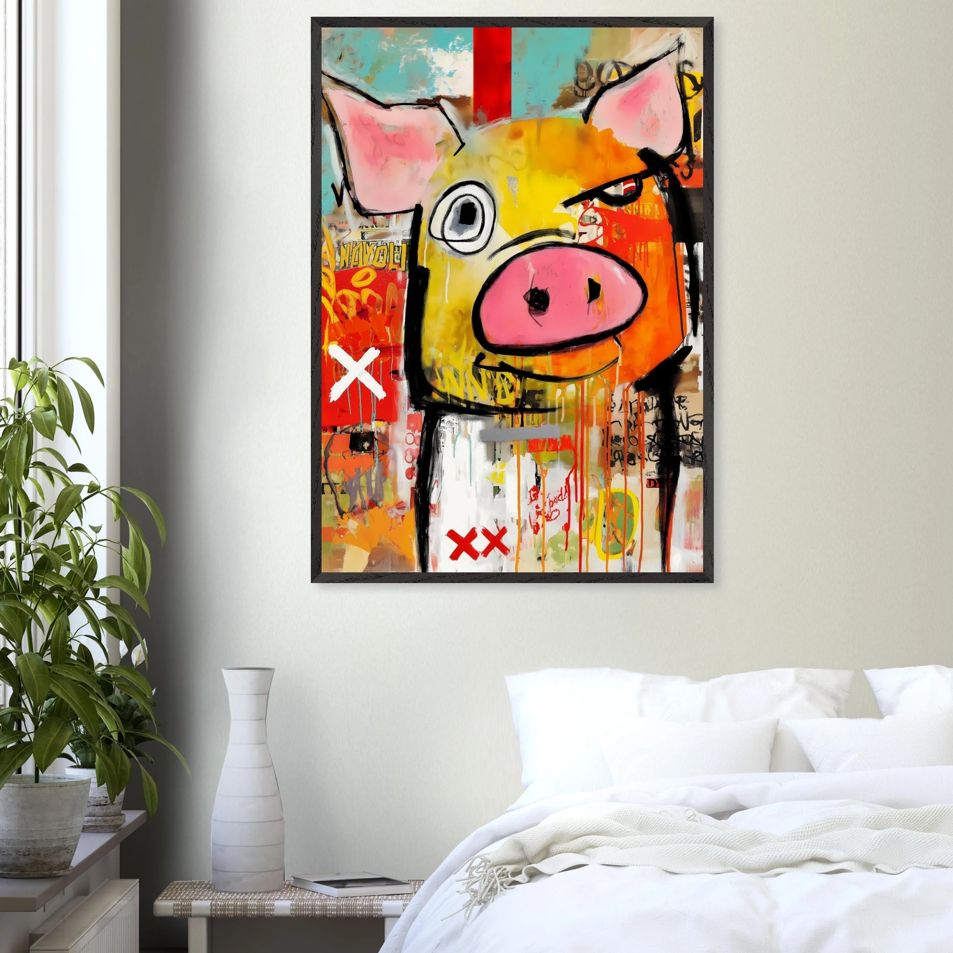 Le Cochon Bougon — tableau encadré bois — vue 17 — art mural STNCL