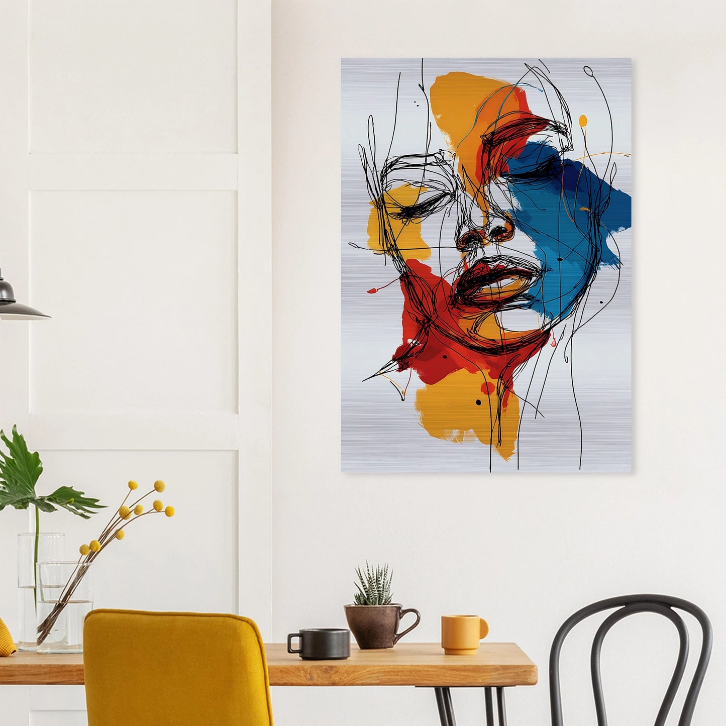 Visage en Filigrane — tableau aluminium — vue 8 — art mural STNCL