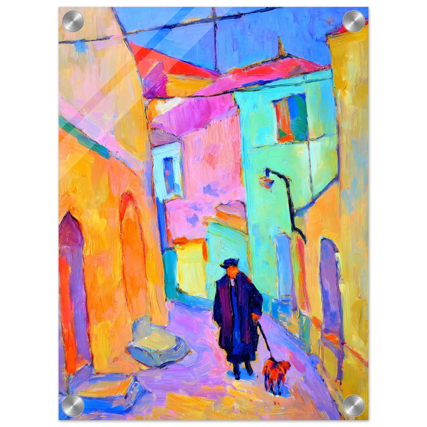 Le Promeneur en Bleu — tableau plexiglas — vue 3 — art mural STNCL