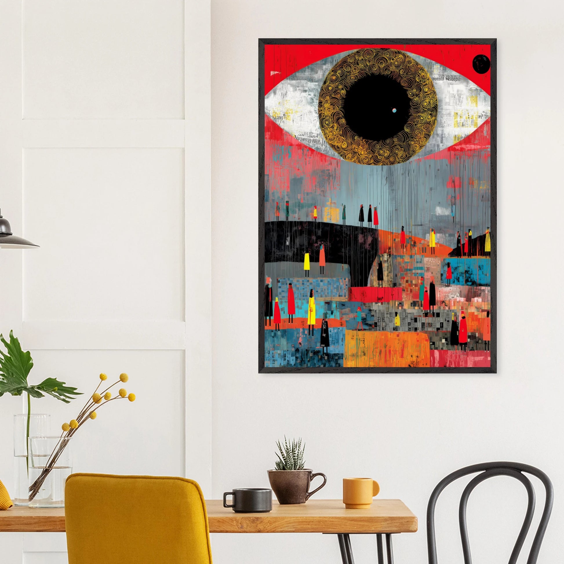 L'Oeil et la Foule — tableau encadre bois — vue 18 — art mural STNCL