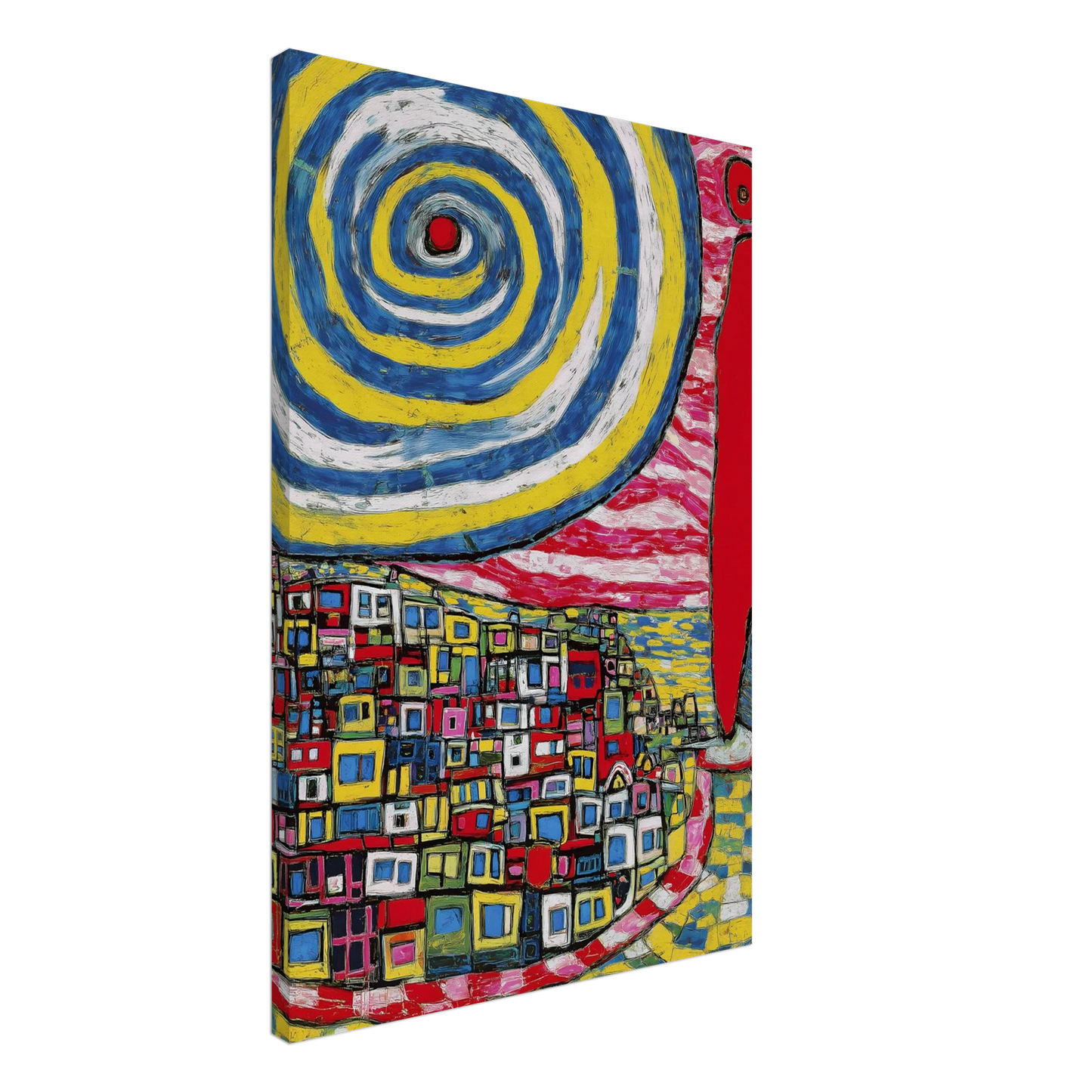 La Spirale et les Maisons — tableau sur toile — vue 2 — art mural STNCL