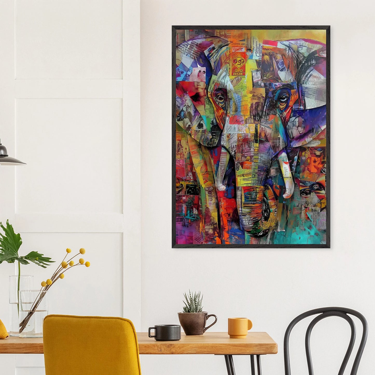 Éléphant de Papier — tableau encadré bois — vue 18 — art mural STNCL