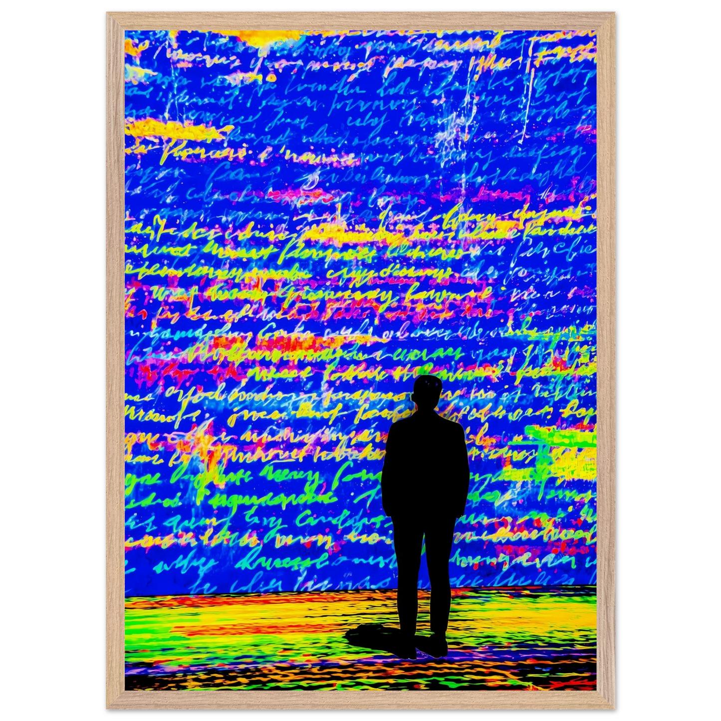 Le Mur Écrit — tableau encadré bois — vue 13 — art mural STNCL