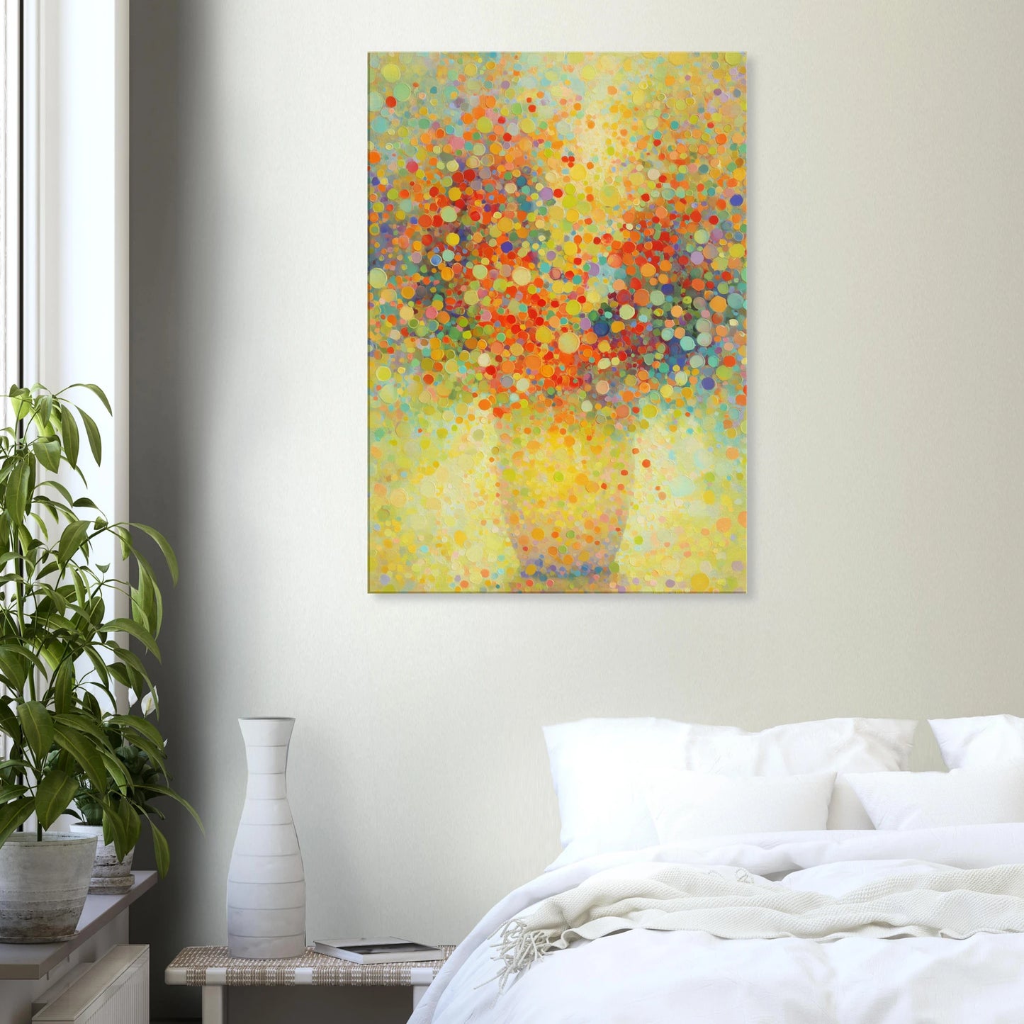 Floraison Pointilliste — tableau sur toile — vue 7 — art mural STNCL