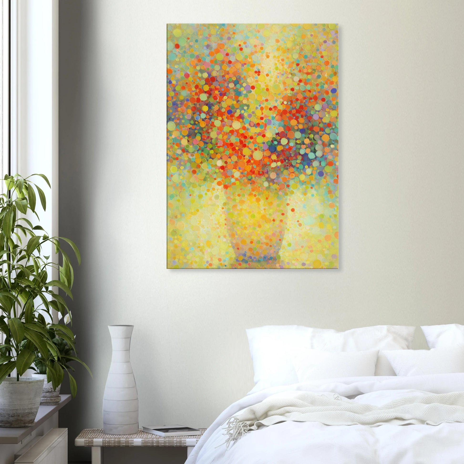 Floraison Pointilliste — tableau sur toile — vue 7 — art mural STNCL