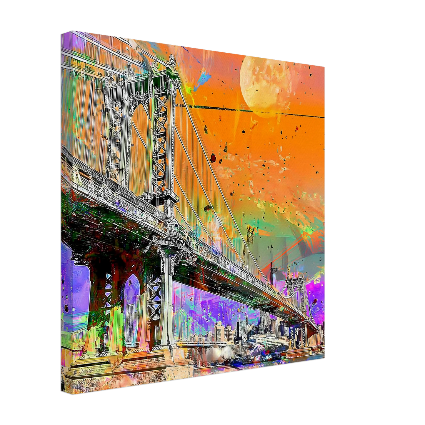 Pont sous la Lune — tableau sur toile — vue 4 — art mural STNCL